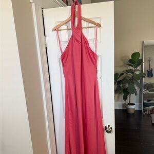NWT Anthropologie Coral Halter Gown